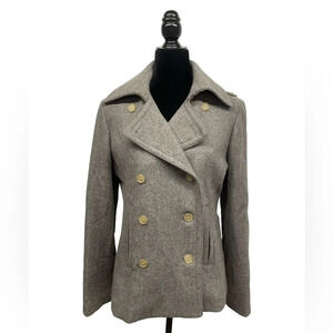 J.Crew wool double breasted peacoat gray size Medium